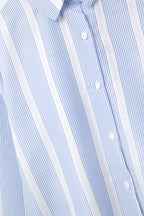 Soft Fabric Striped Shirt in Blue and White