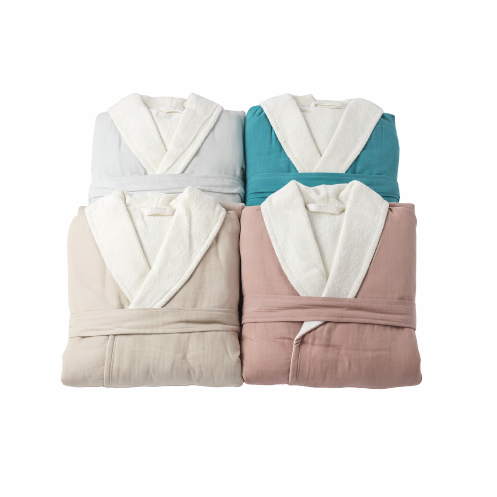 Soluna Double-Side Muslin/Terry Shawl Robe