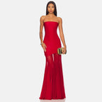 Strapless Bodycon Mesh Fitted Dress