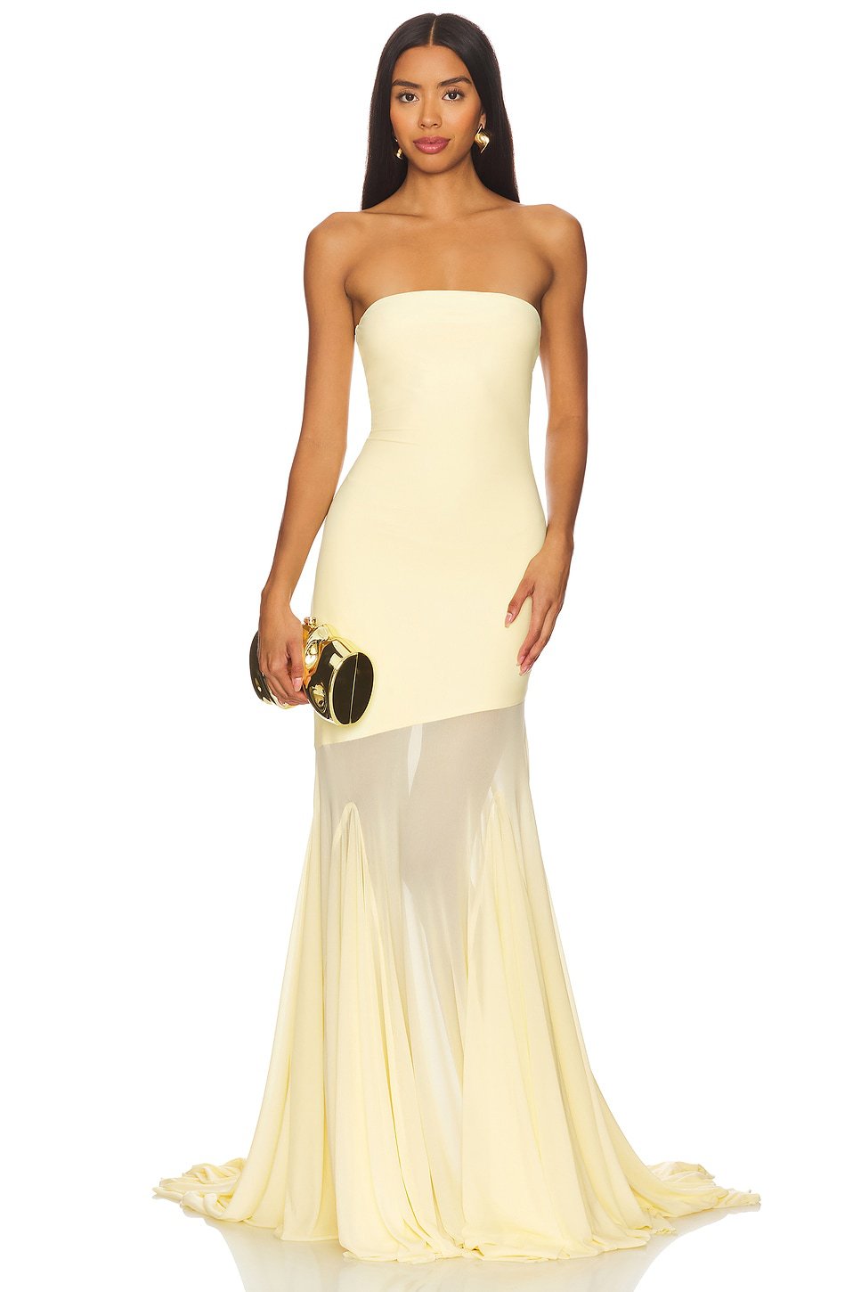Strapless Bodycon Mesh Fitted Dress
