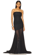 Strapless Bodycon Mesh Fitted Dress