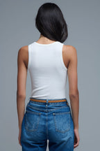 Super Soft Knitted Basic Tank in Cream