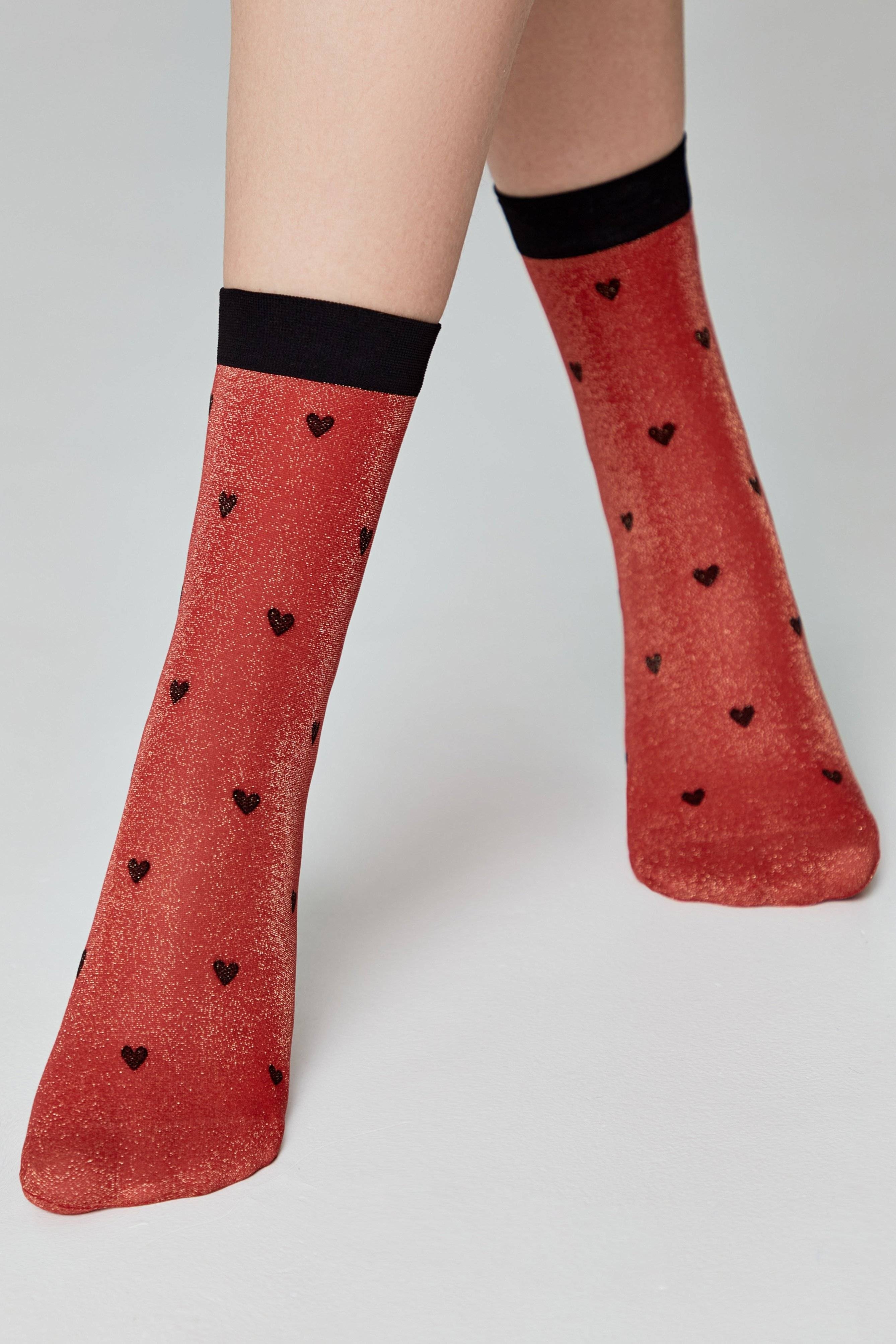 Shimmering Socks Conte Fantasy with "Hearts" Designs