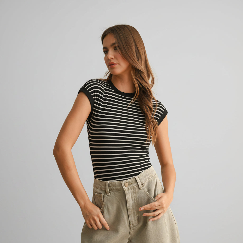 Striped Ribbed Knit Bodysuit | 2 Color Ways