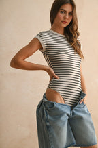 Striped Ribbed Knit Bodysuit | 2 Color Ways