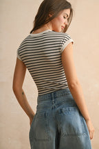 Striped Ribbed Knit Bodysuit | 2 Color Ways