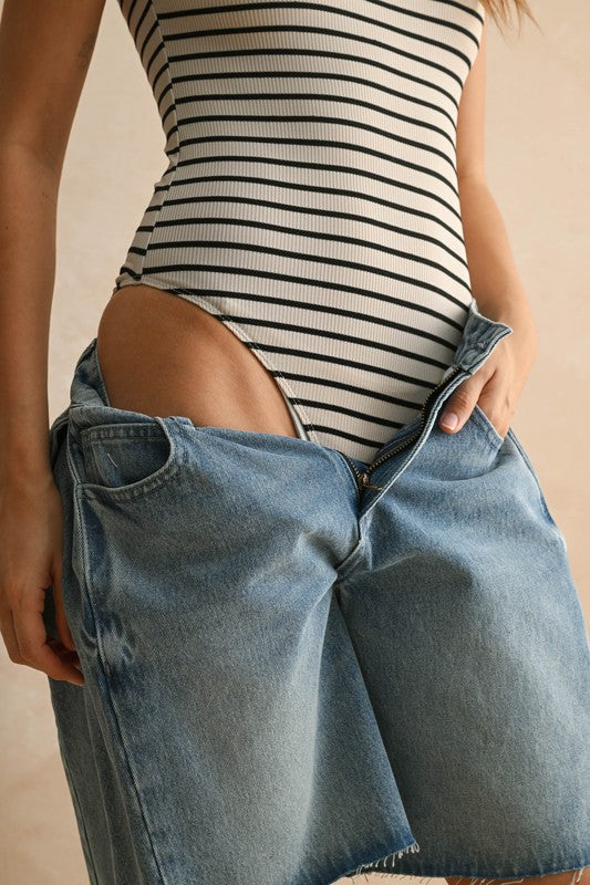 Striped Ribbed Knit Bodysuit | 2 Color Ways