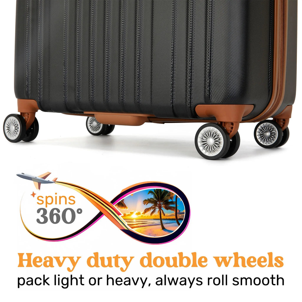Collins 3-Piece Expandable Retro Luggage Set