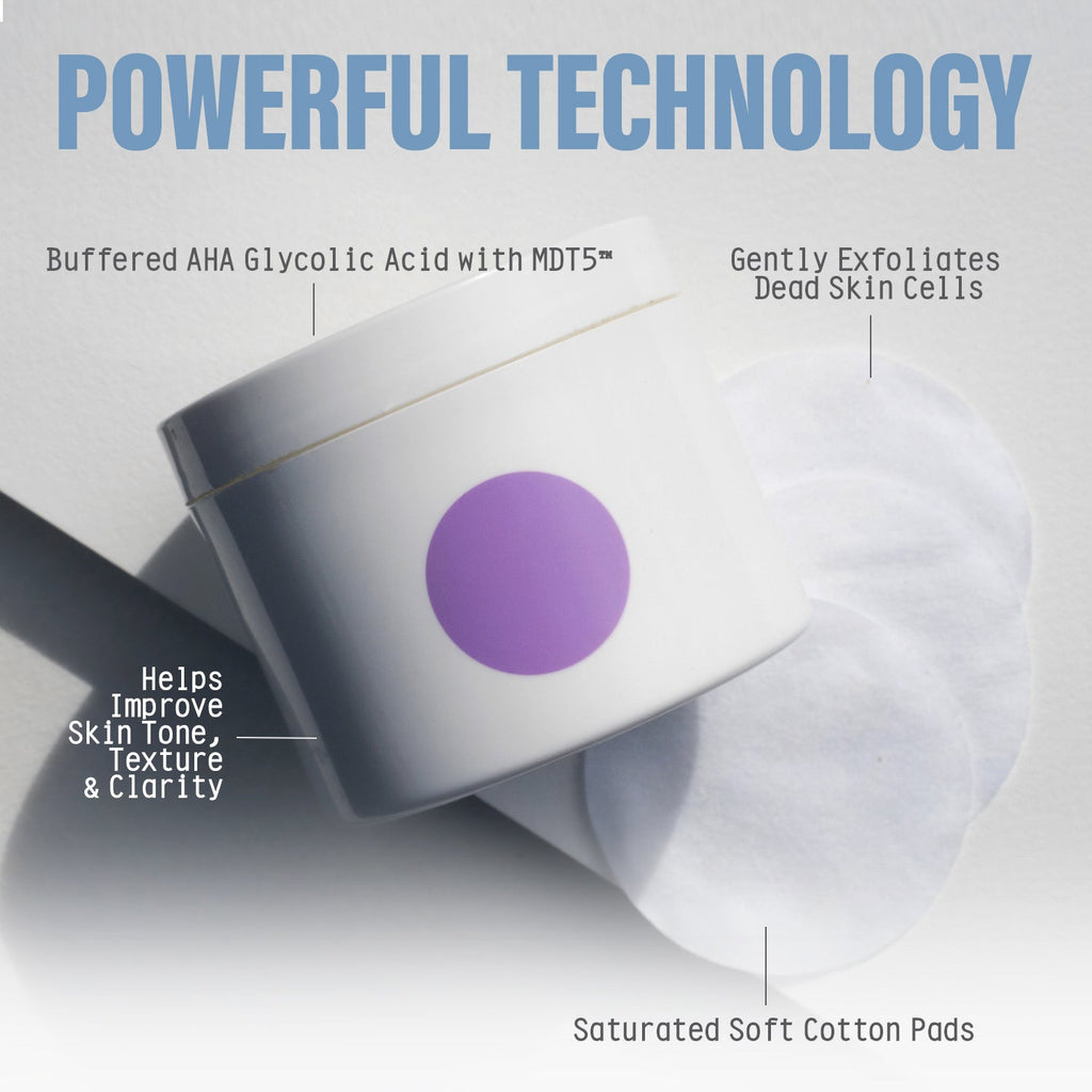 TRANSPORT Exfoliating Glycolic Acid Pads | 50 Ct
