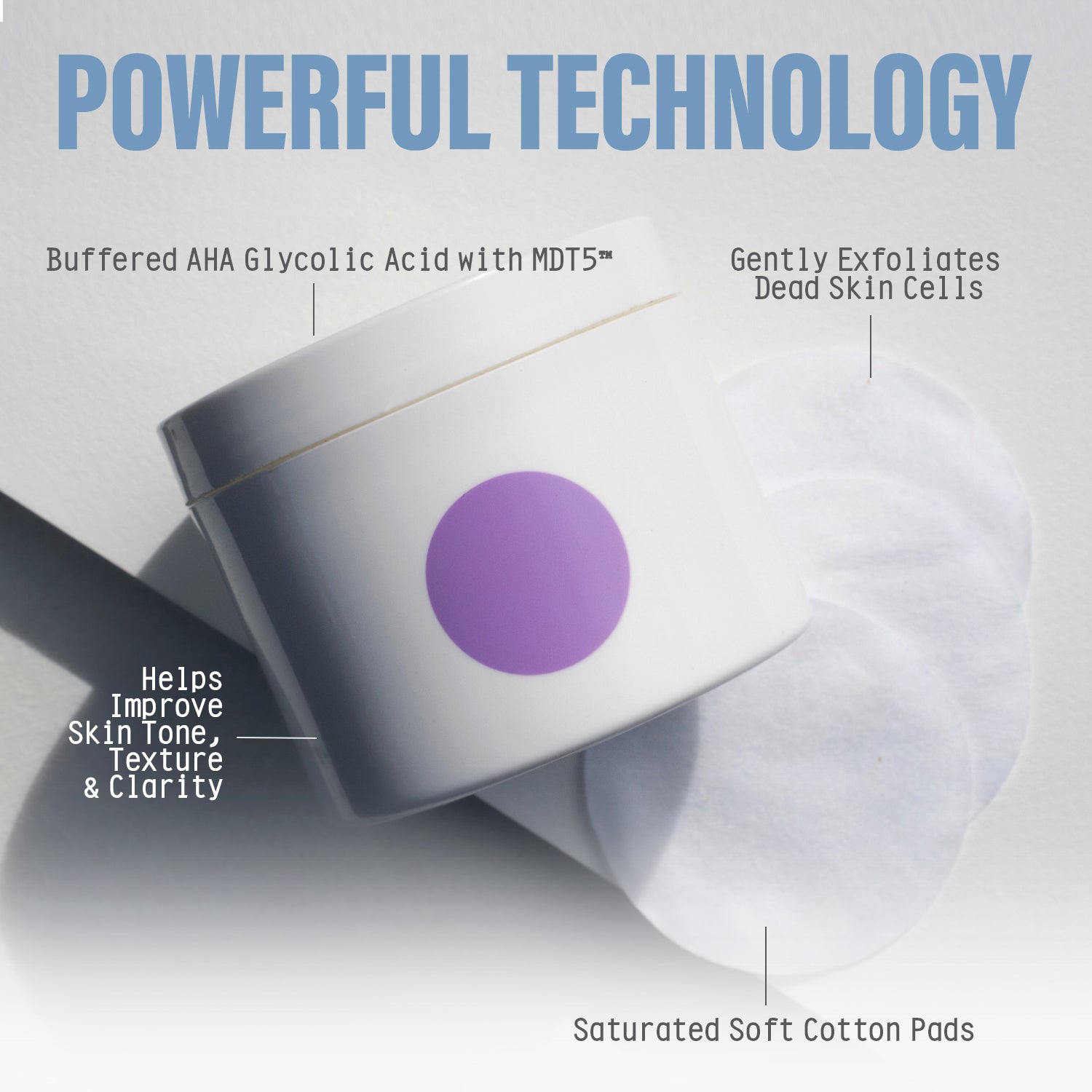 TRANSPORT Exfoliating Glycolic Acid Pads | 50 Ct