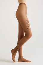 Fantasy Tights Conte True Love with Tattoo Style Print