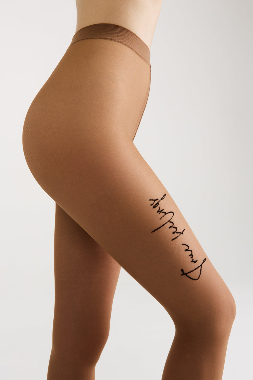Fantasy Tights Conte True Love with Tattoo Style Print