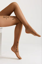 Fantasy Tights Conte True Love with Tattoo Style Print