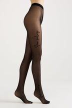 Fantasy Tights Conte True Love with Tattoo Style Print