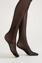 Fantasy Tights Conte True Love with Tattoo Style Print