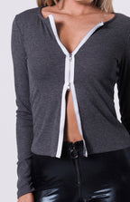 Remi Double Zipper Top