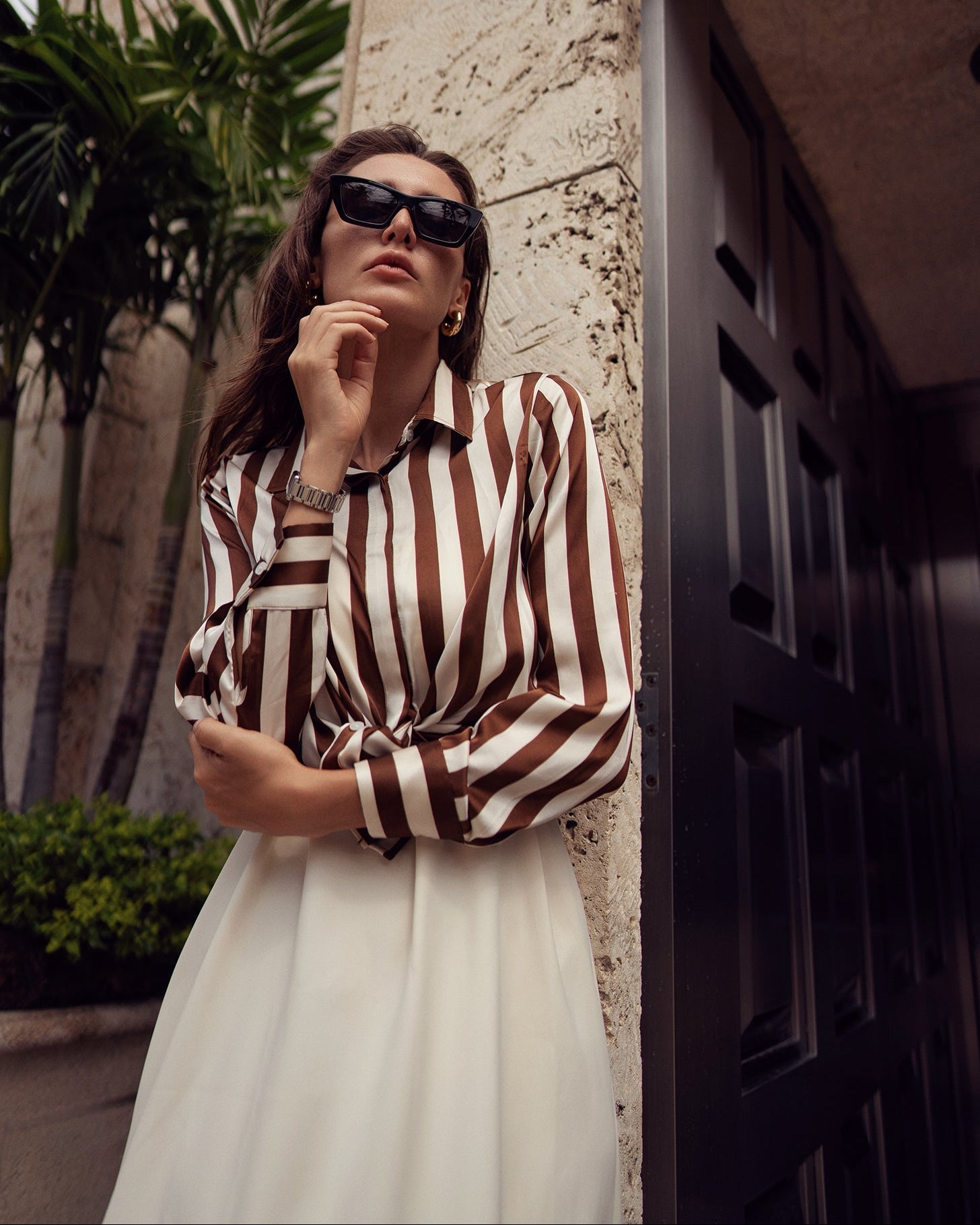Striped Silky Blouse