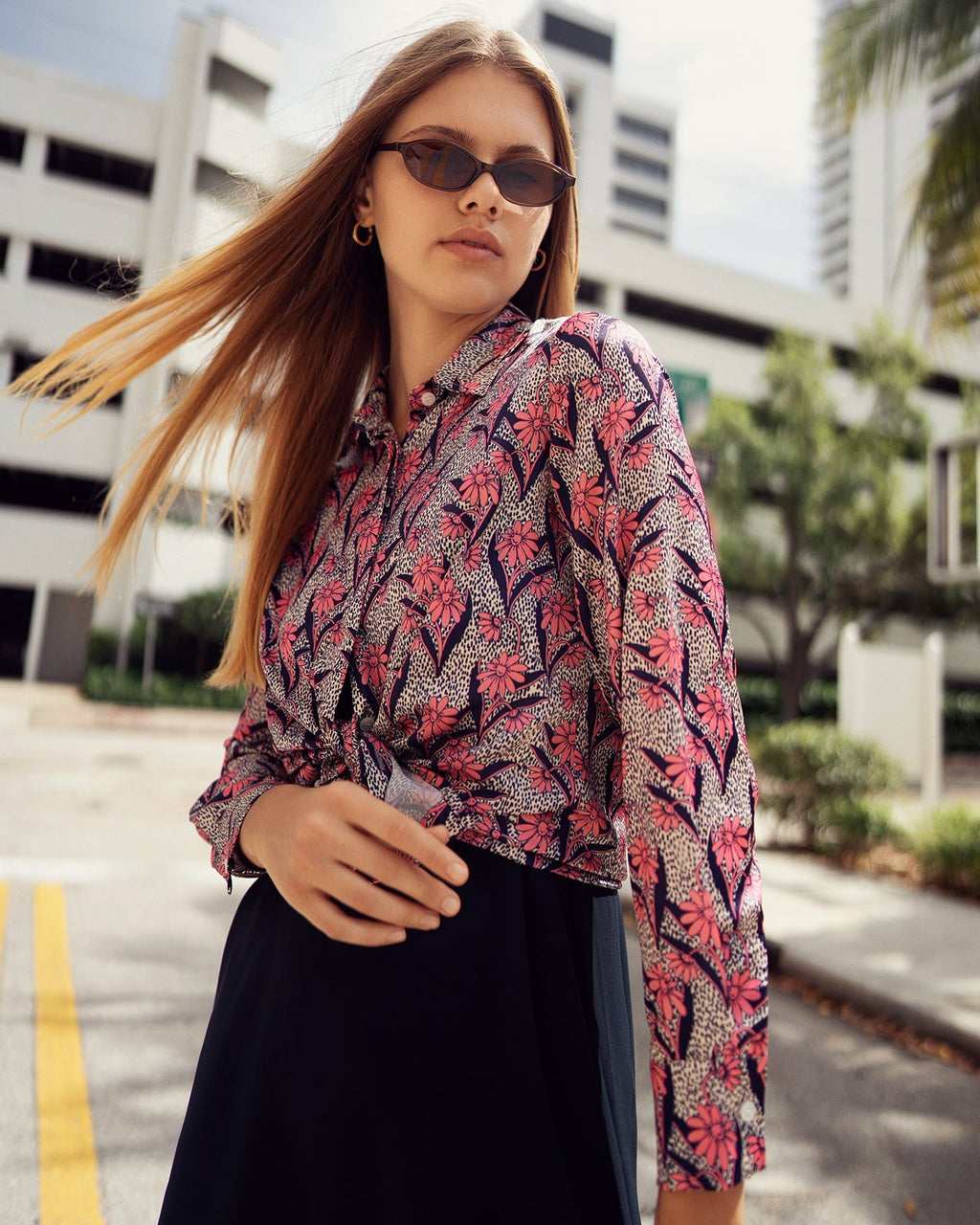 Floral Silky Blouse