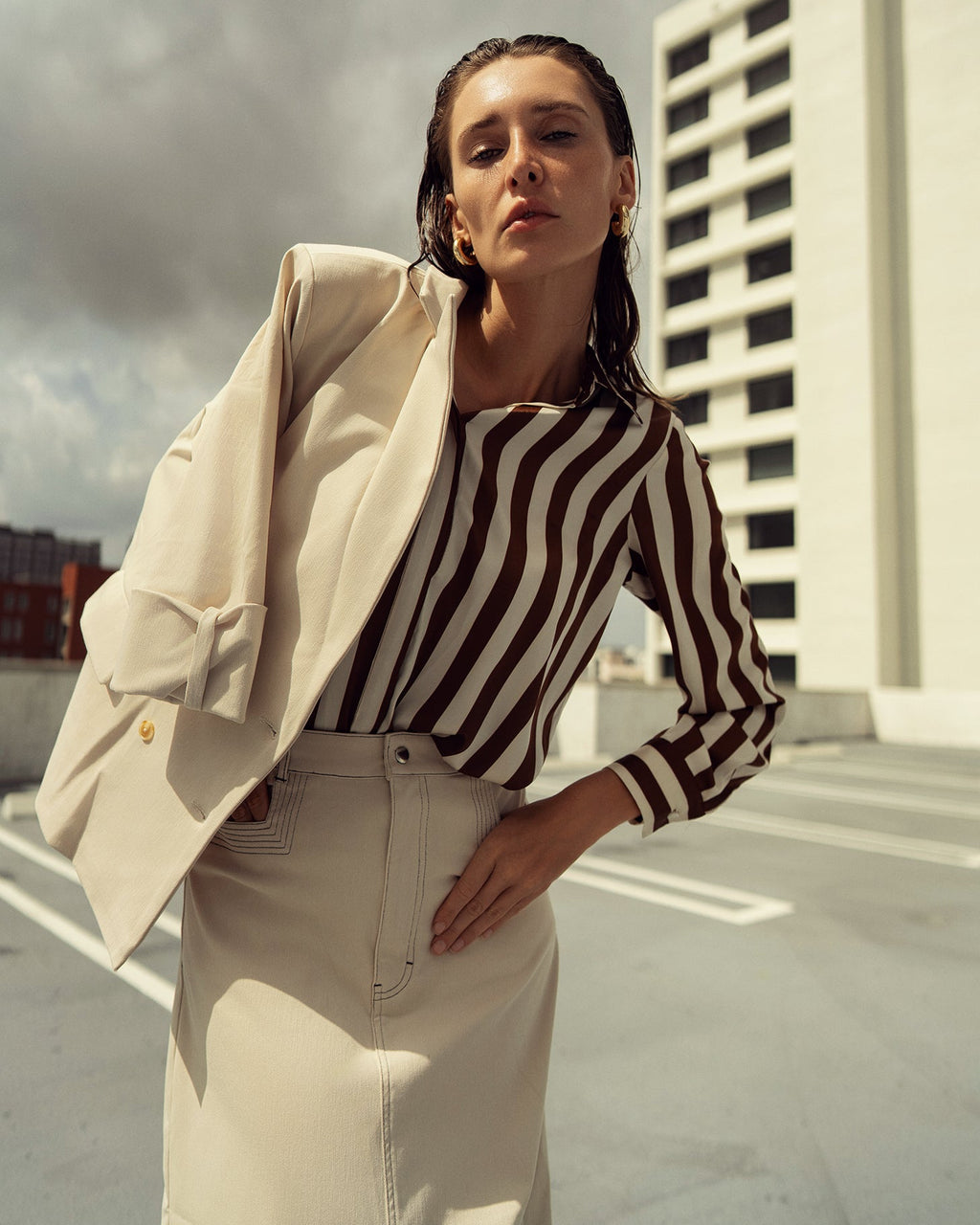 Striped Silky Blouse