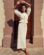 Crinkle Cream Skirt