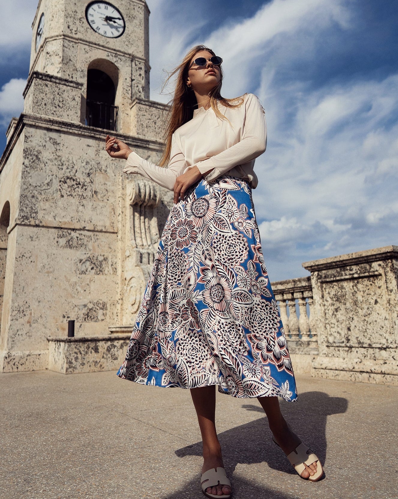 Floral Printed Slip Skirt