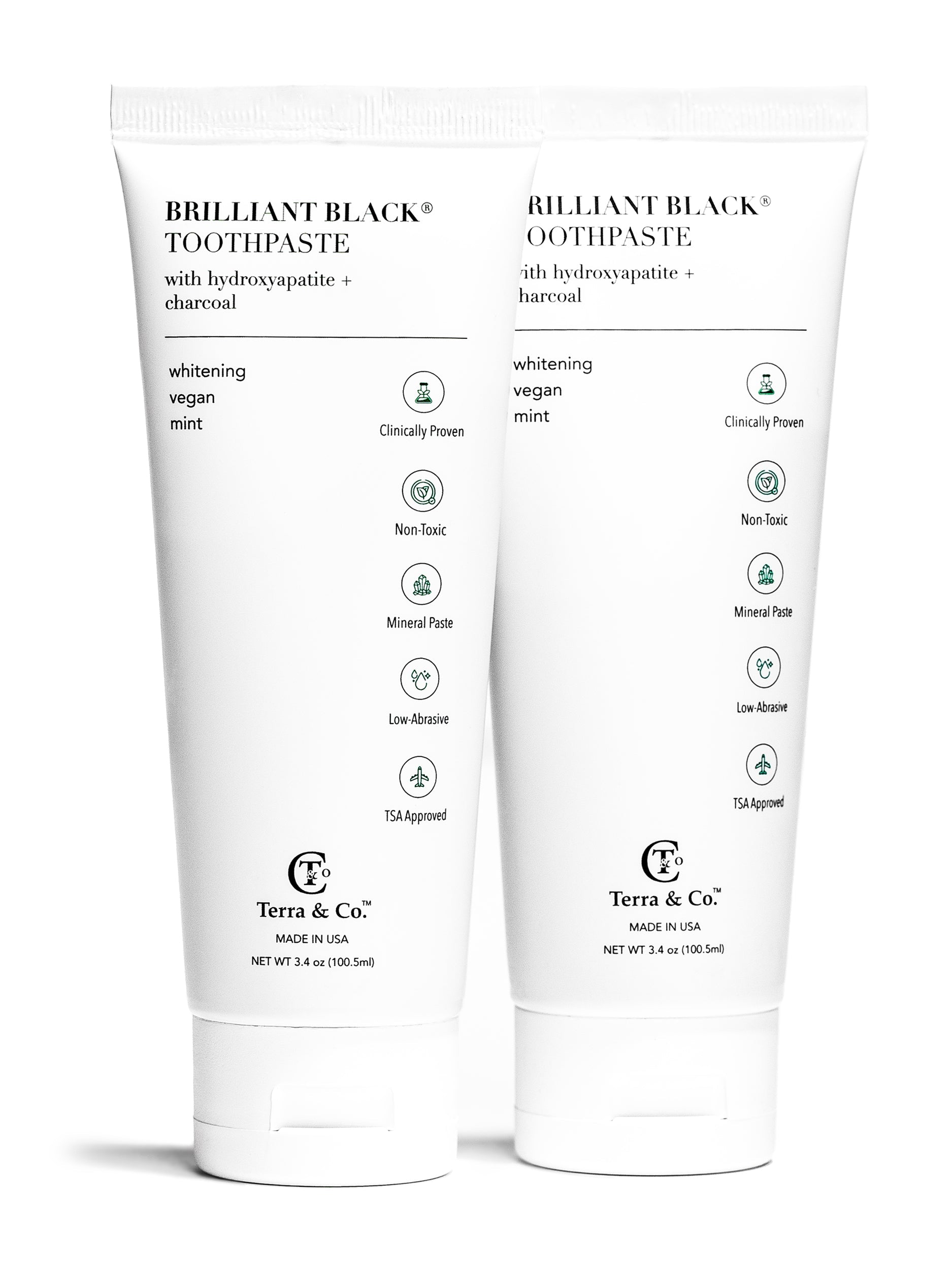 Natural Charcoal Toothpaste + Hydroxyapatite Bundle | Fluoride-Free Whitening & Remineralizing Duo