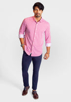 The Go Big Stripe Long Sleeve Tech Shirt | Sunset Stripe