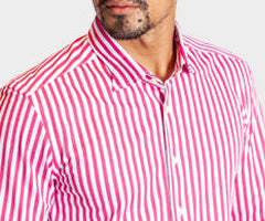 The Go Big Stripe Long Sleeve Tech Shirt | Sunset Stripe