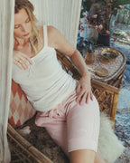 The Knicker Short | Natural/Marine Green Stitch