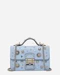 SUSU Studded Small Leather Crossbody Bag | Sky Blue Purse