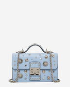 SUSU Studded Small Leather Crossbody Bag | Sky Blue Purse