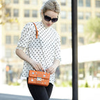 Studded Small Leather Crossbody Bag | Orange Purse