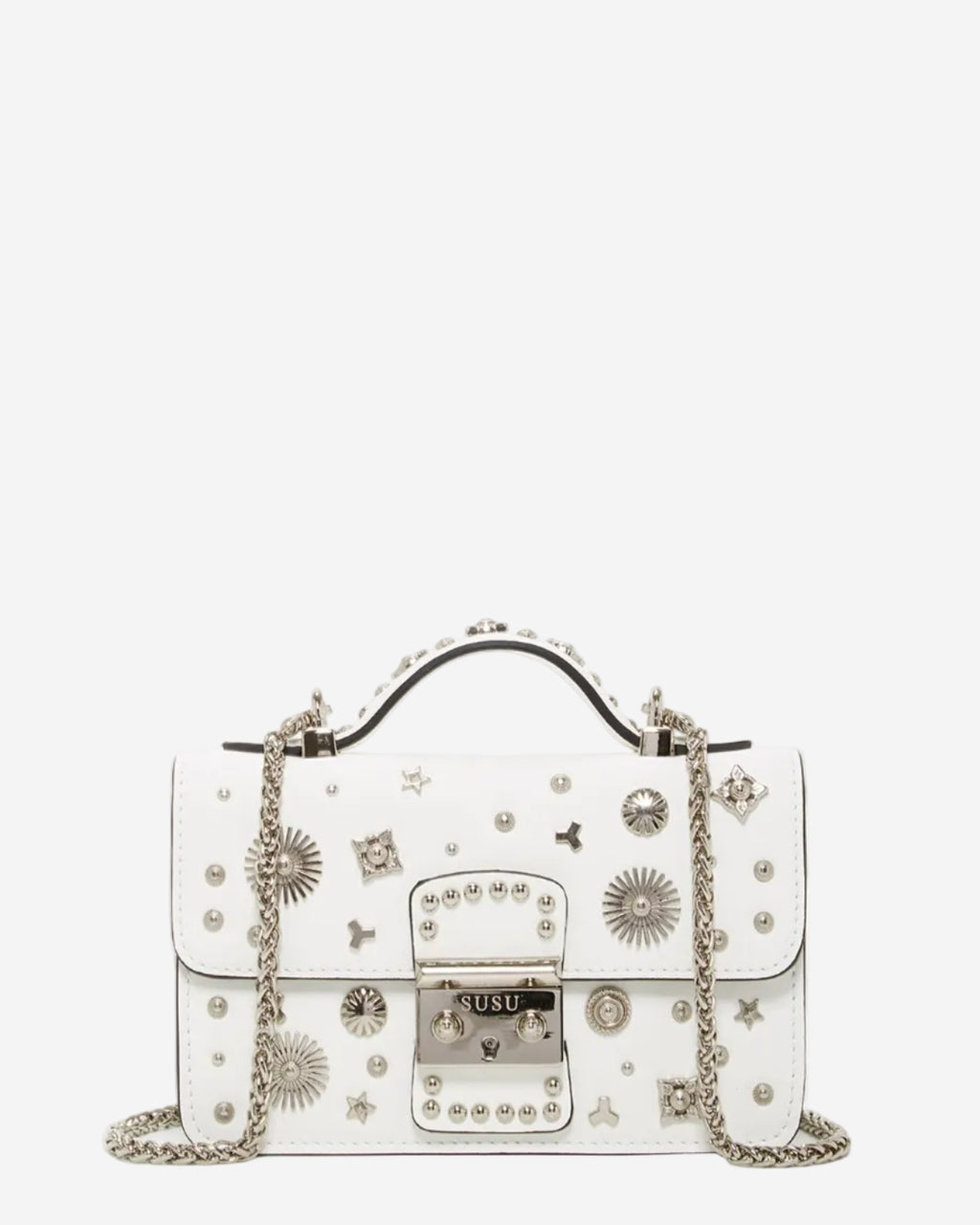 White Purse Small Leather Crossbody Bag