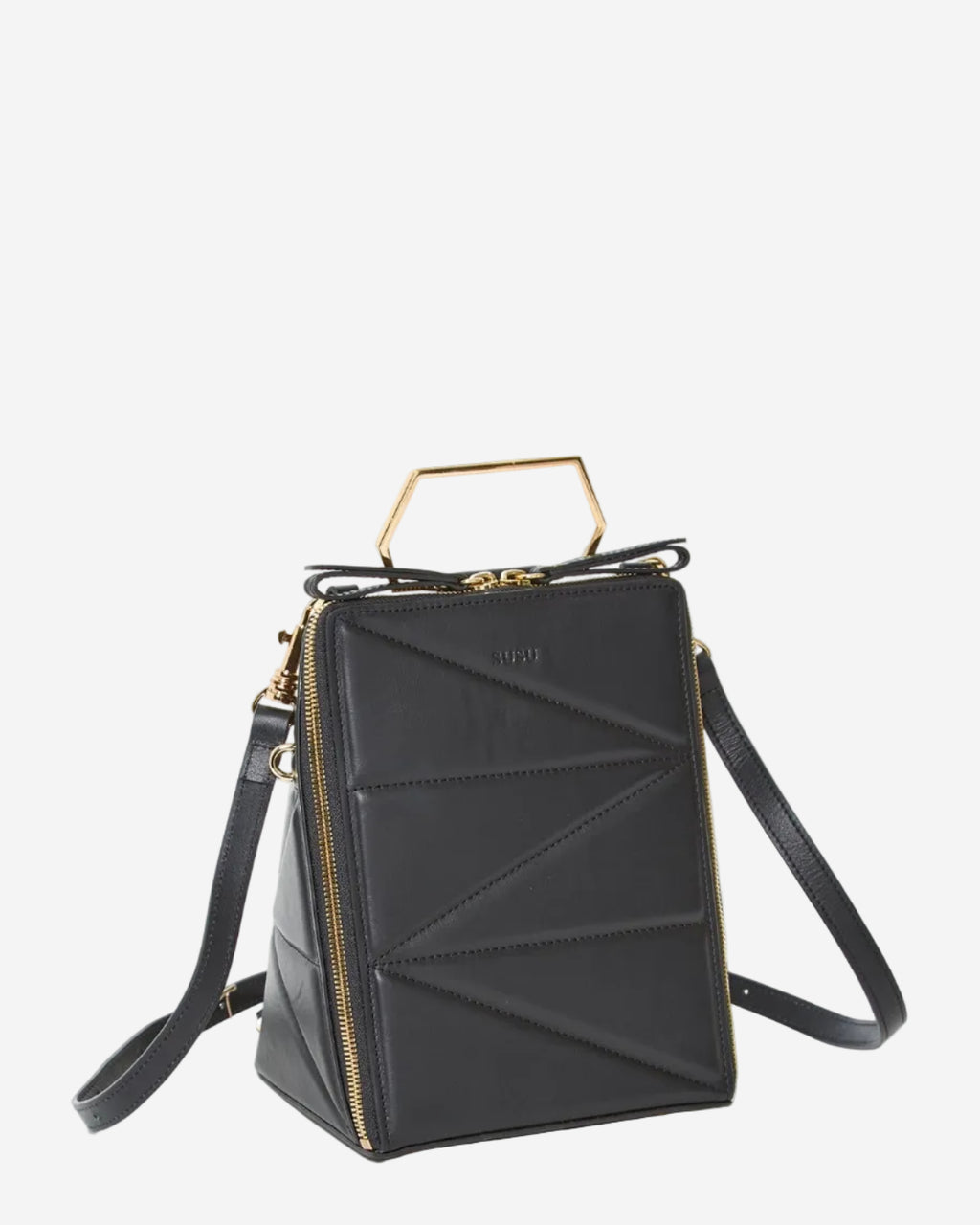 SUSU the Heidi Black Leather Backpack Purse