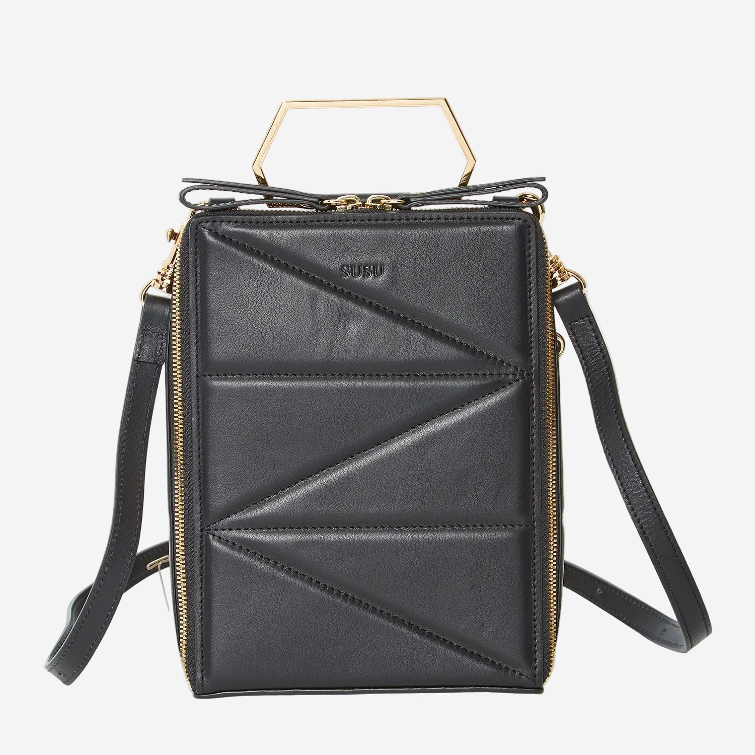 SUSU the Heidi Black Leather Backpack Purse