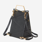 SUSU the Heidi Black Leather Backpack Purse