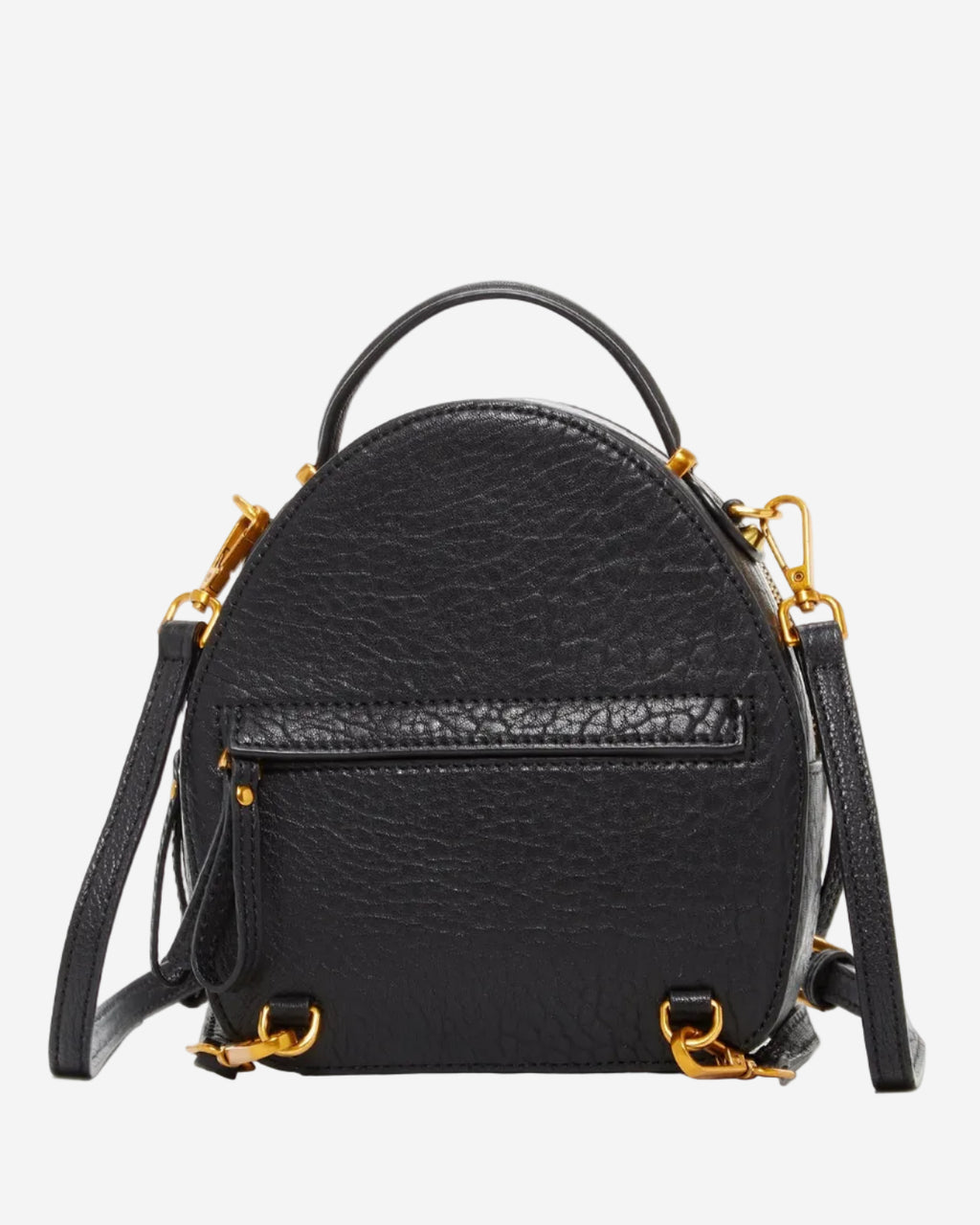 SUSU Small Black Leather Backpack Purse for Women Convertible Crossbody Bag