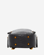 SUSU Small Black Leather Backpack Purse for Women Convertible Crossbody Bag