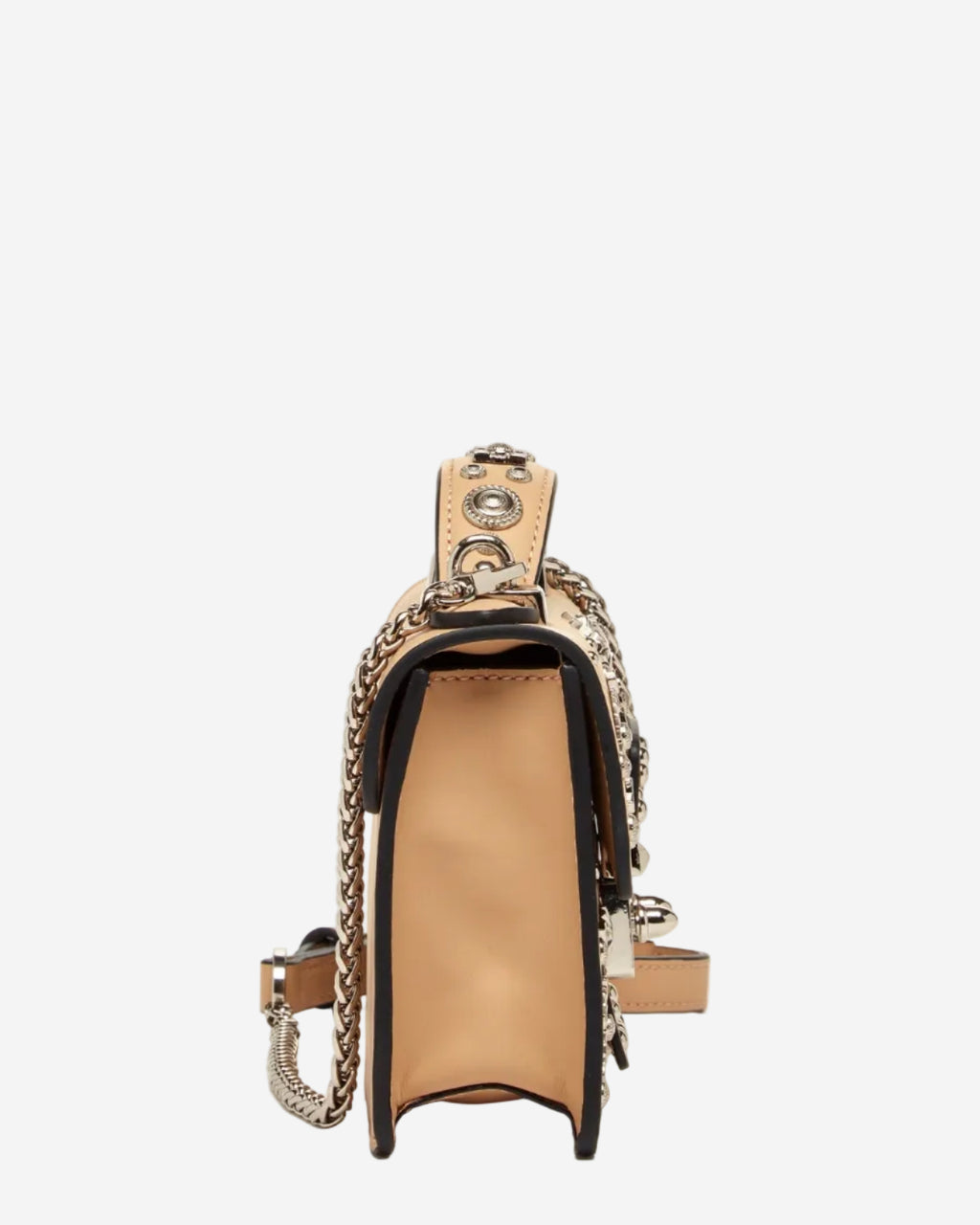 SUSU Small Leather Crossbody Bag Studded Dark Beige