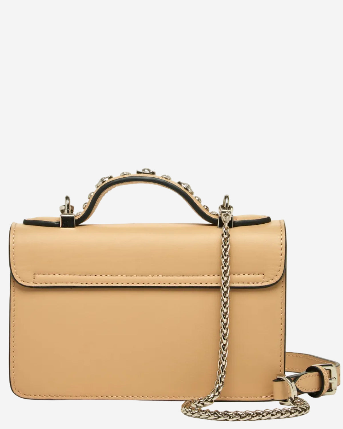 SUSU Small Leather Crossbody Bag Studded Dark Beige