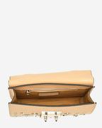 SUSU Small Leather Crossbody Bag Studded Dark Beige