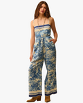 Toile De Jouy Print Jumpsuit with Thin Straps