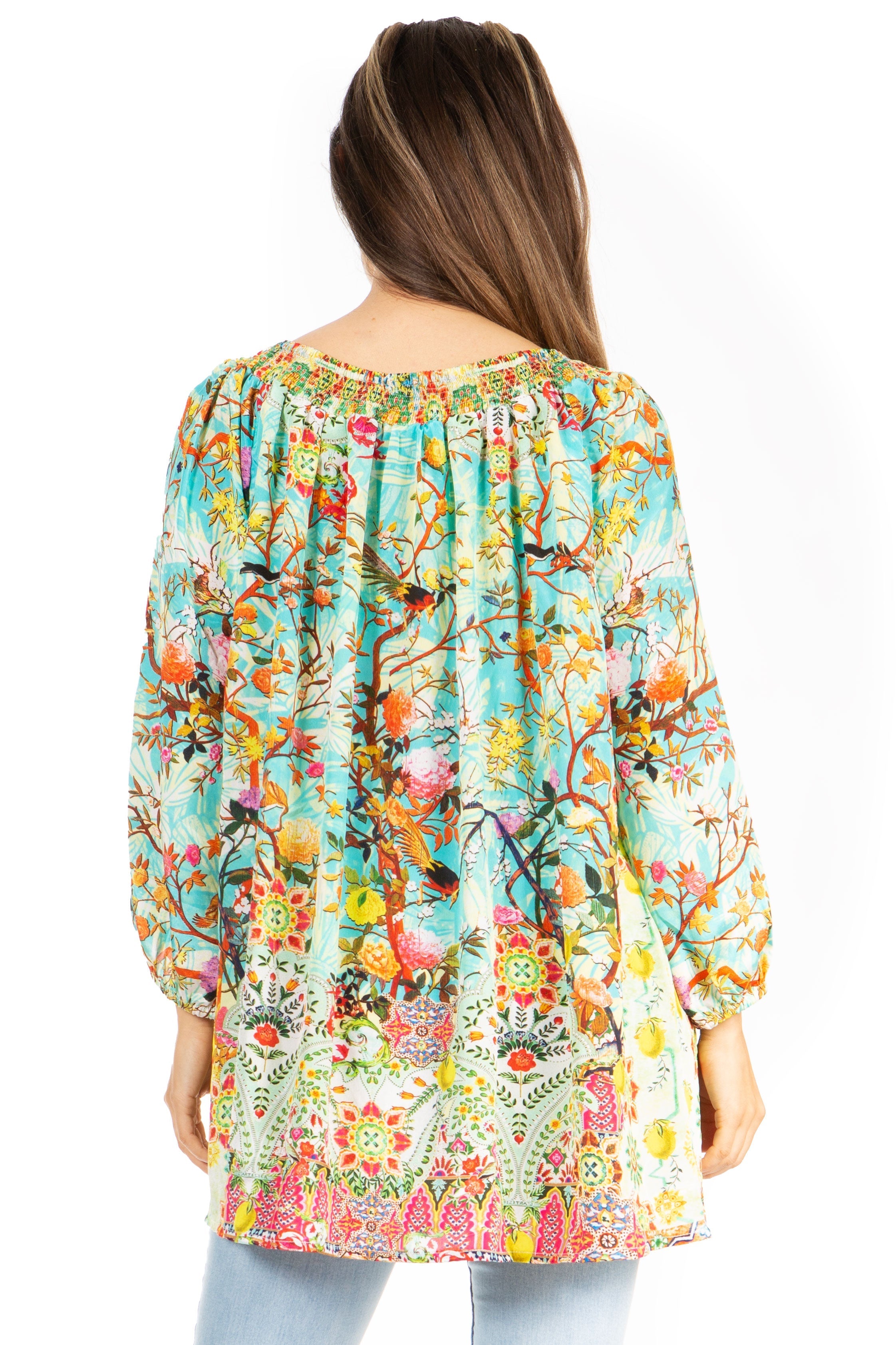 Sakkas Darsy Women's Floral Print Top | Pirate Boho Style