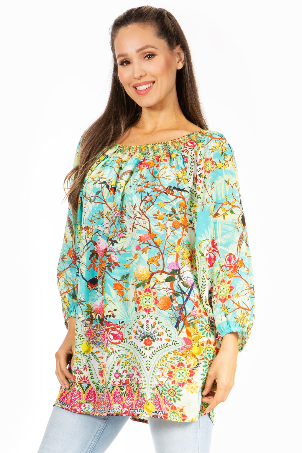 Sakkas Darsy Women's Floral Print Top | Pirate Boho Style