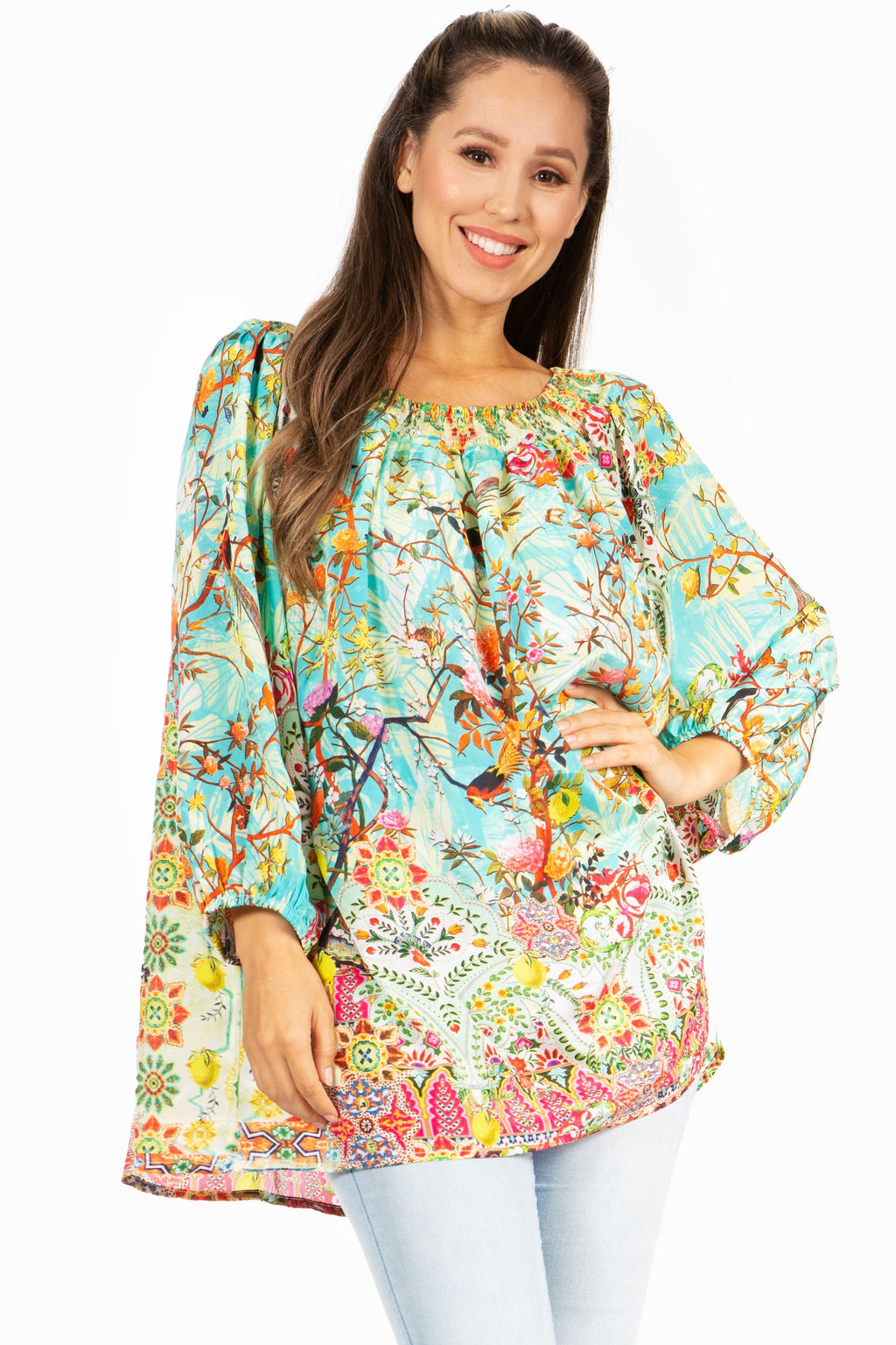 Sakkas Darsy Women's Floral Print Top | Pirate Boho Style