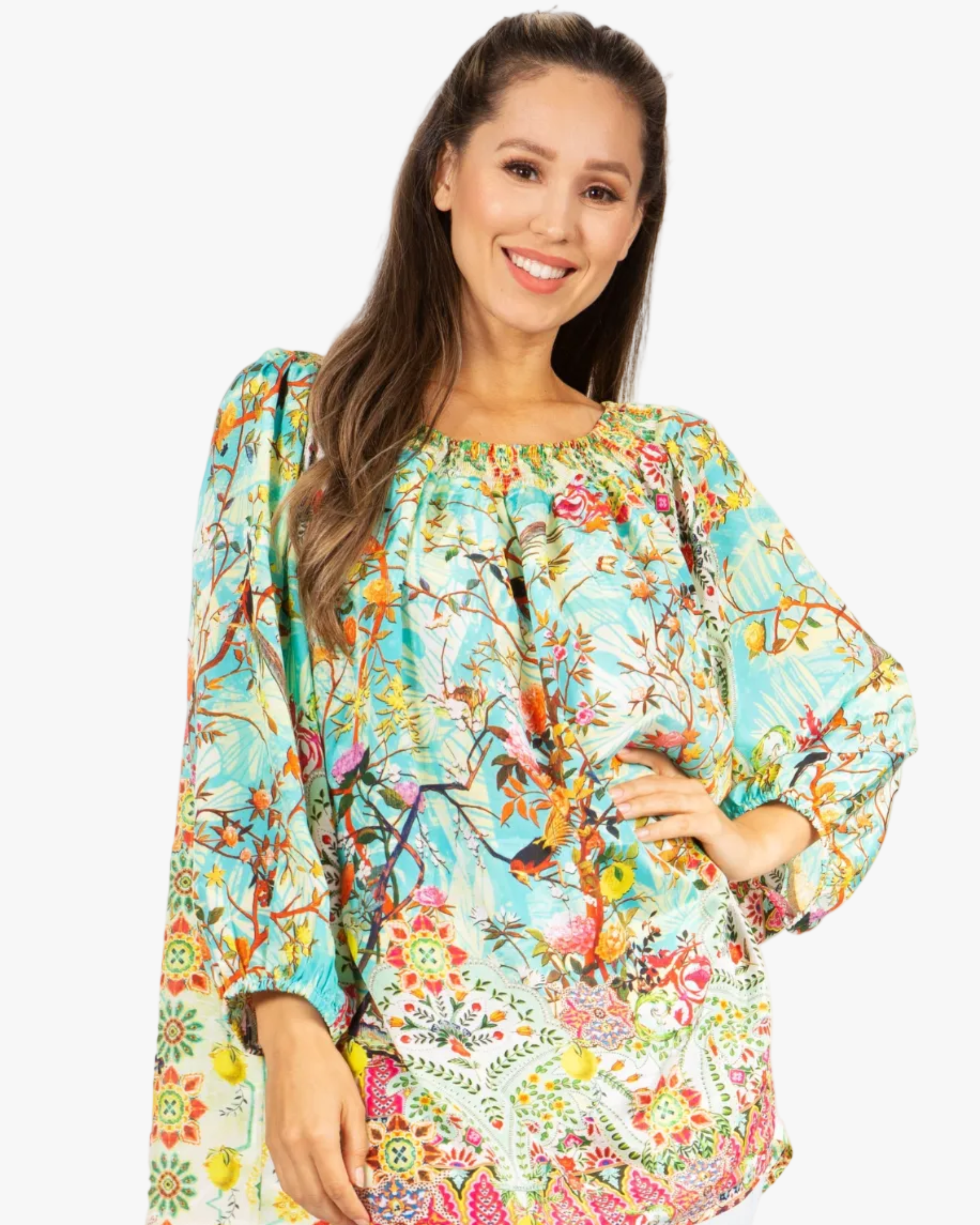 Sakkas Darsy Women's Floral Print Top | Pirate Boho Style