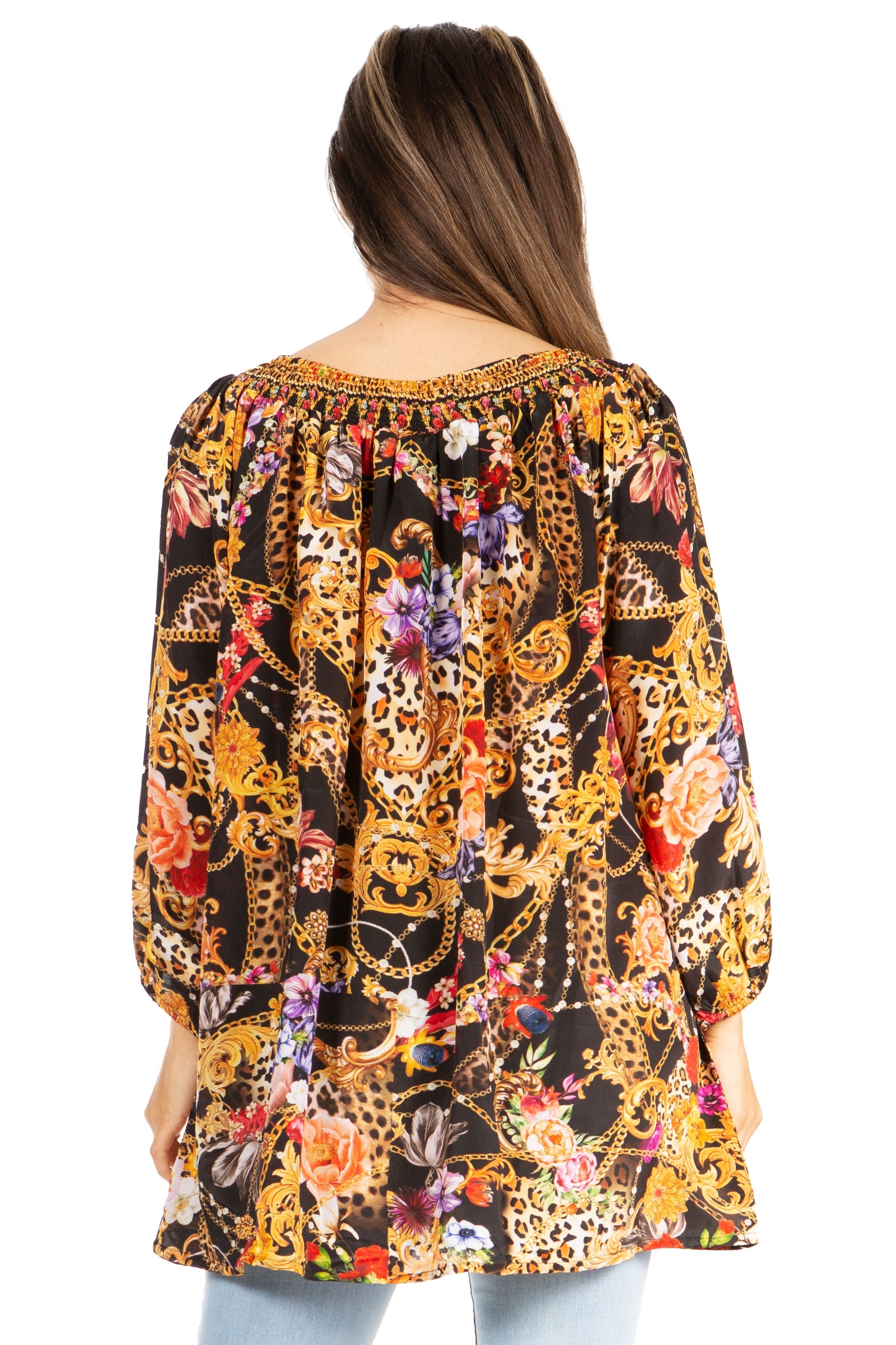 Sakkas Darsy Women's Floral Print Top | Pirate Boho Style