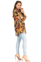 Sakkas Darsy Women's Floral Print Top | Pirate Boho Style