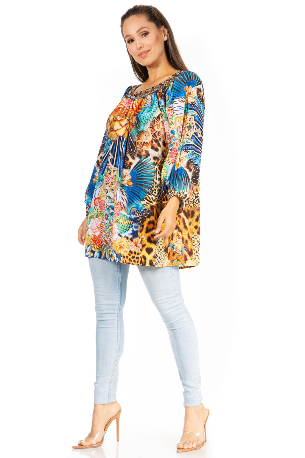 Sakkas Darsy Women's Floral Print Top | Pirate Boho Style
