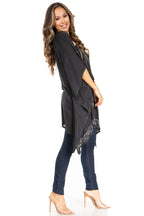 Adalwin Third Tie Dye Desert Sun Circle Tunic Top Blouse with Embroidery